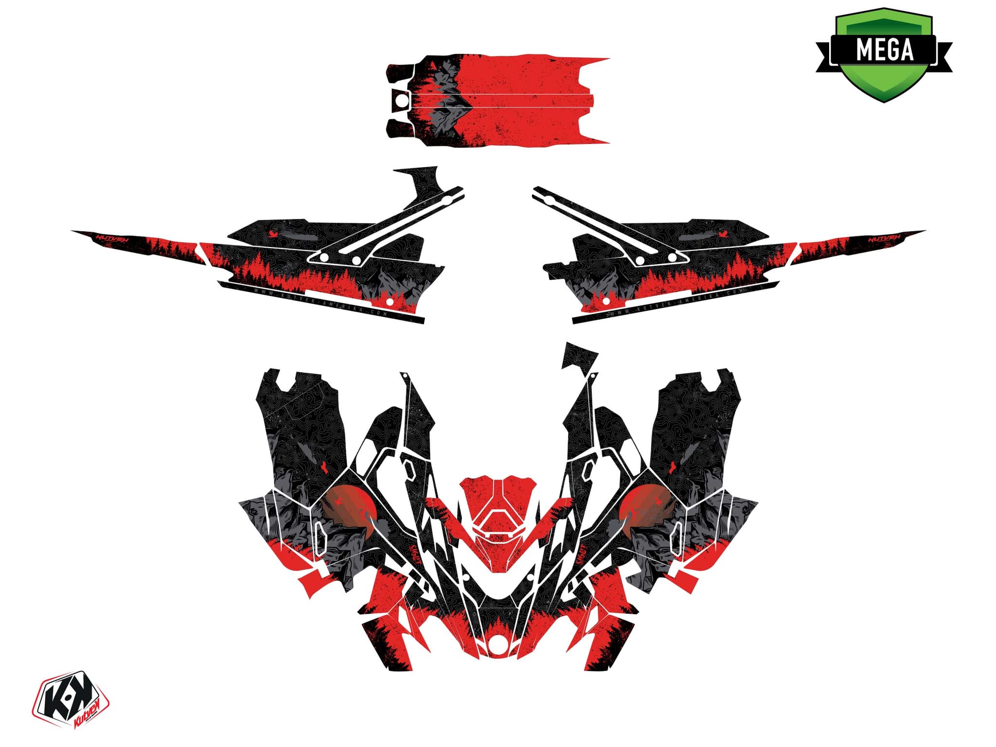 Graphic Kit Snowmobile Lynx Boondocker DS Sight Black-Red | Lynx | Kutvek - View 4