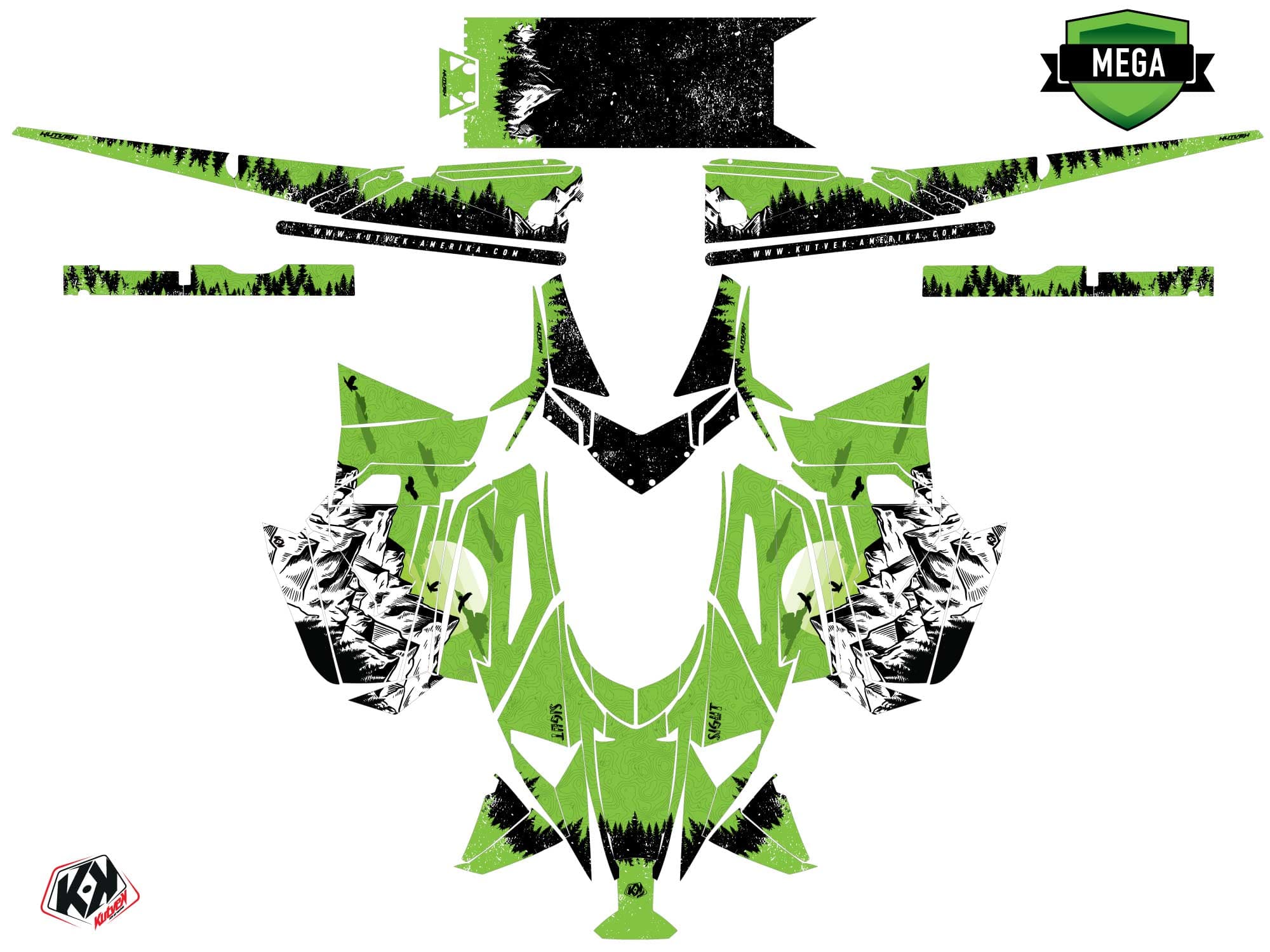 Kit graphique Motoneige ARCTIC CAT NORSEMAN X 8000 sight Vert | Arctic Cat | Kutvek - View 4