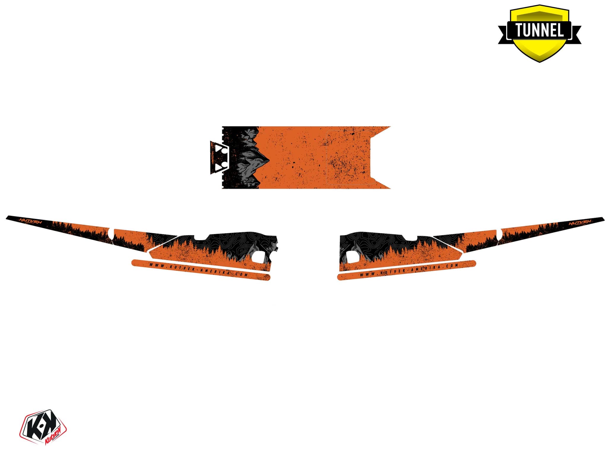 Snowmobile YAMAHA SIDEWINDER SRX sight Black-Orange graphic kit | Yamaha | Kutvek - View 5