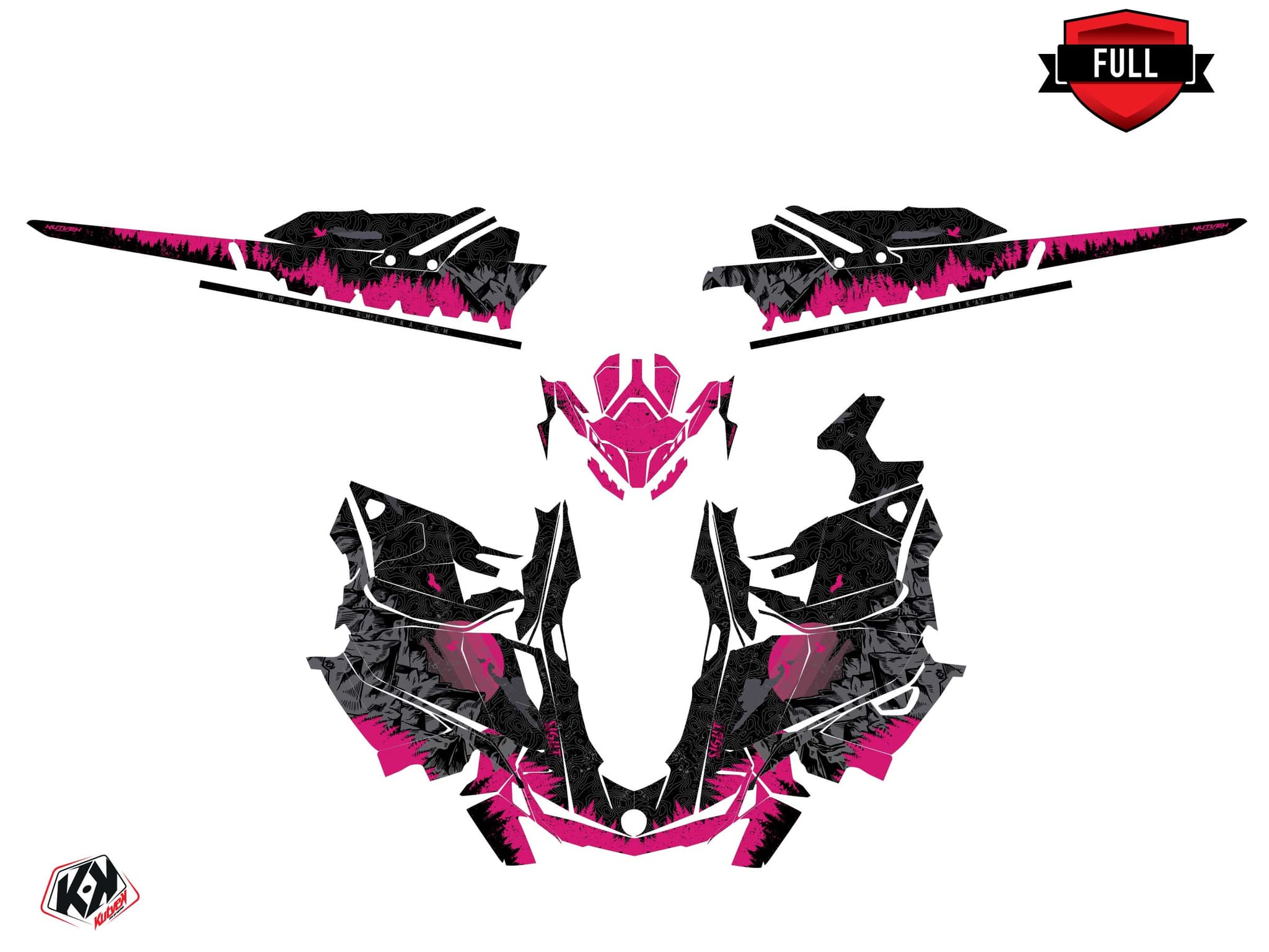 snowmobile skidoo backcountry sport sight black-pink  graphic kit | Skidoo | Kutvek - View 3