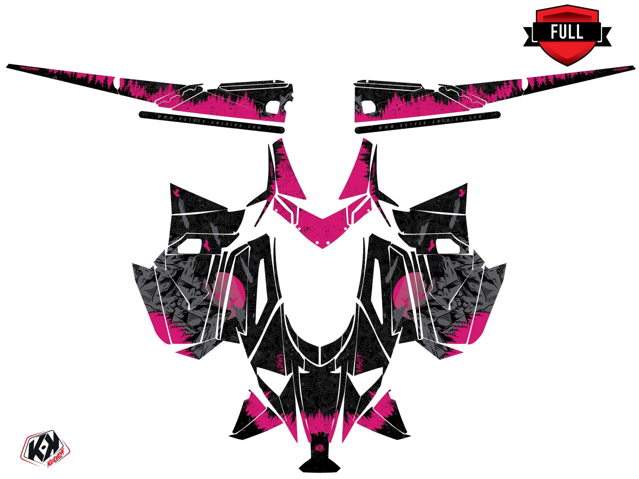 Kit graphique Motoneige ARCTIC CAT BLAST M 400 sight Noir-Rose | Arctic Cat | Kutvek - View 3