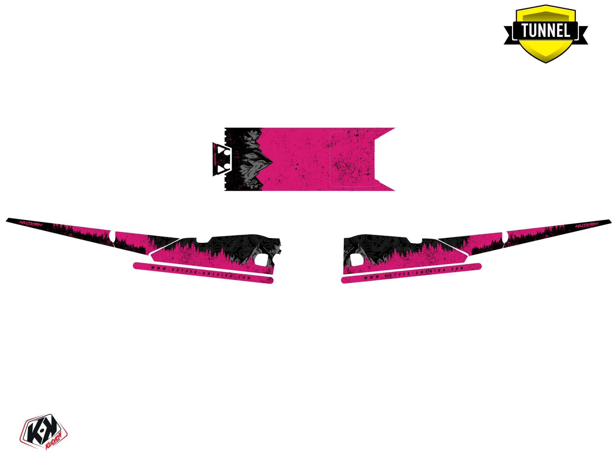 Snowmobile YAMAHA SIDEWINDER SRX sight Black-Pink graphic kit | Yamaha | Kutvek - View 5