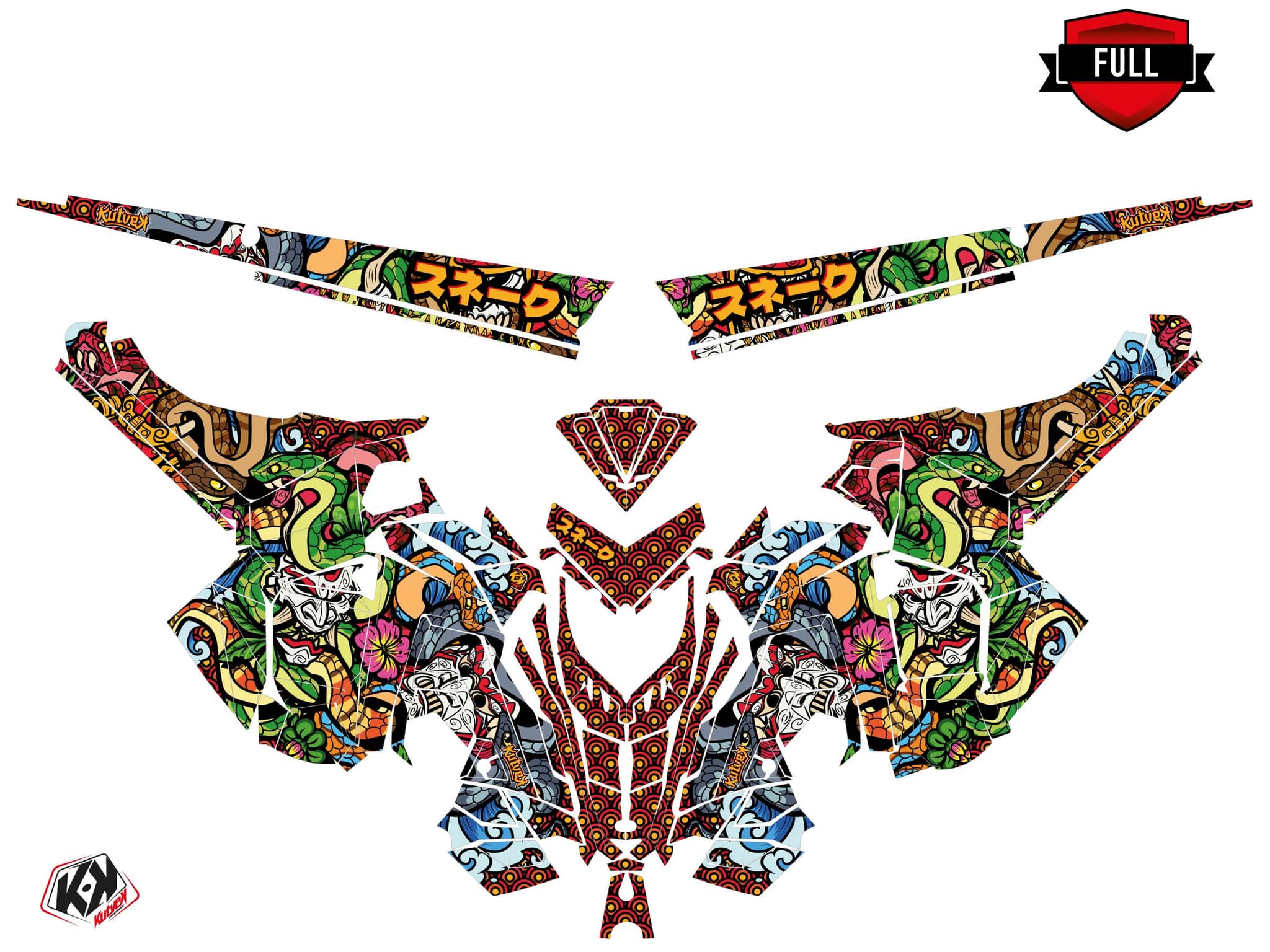Graphic Kit Snowmobile Polaris RMK Pro Axys Snake Colors | Polaris | Kutvek - View 3
