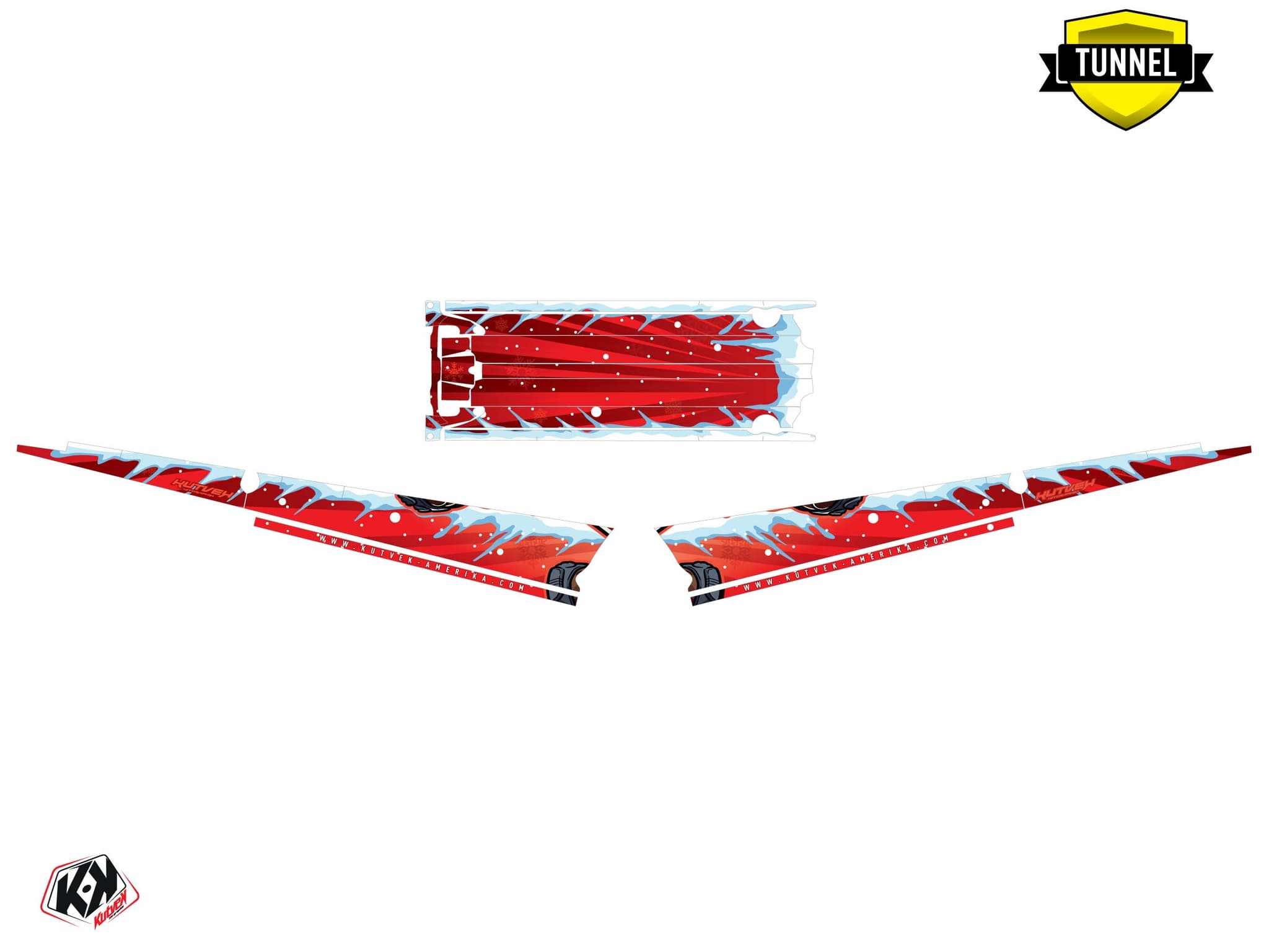 Graphic Kit Snowmobile Polaris RMK Pro Axys Xena Red | Polaris | Kutvek - View 5