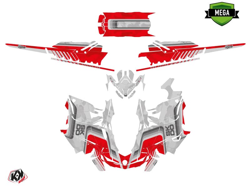snowmobile skidoo backcountry sport race grey  graphic kit | Skidoo | Kutvek - View 4