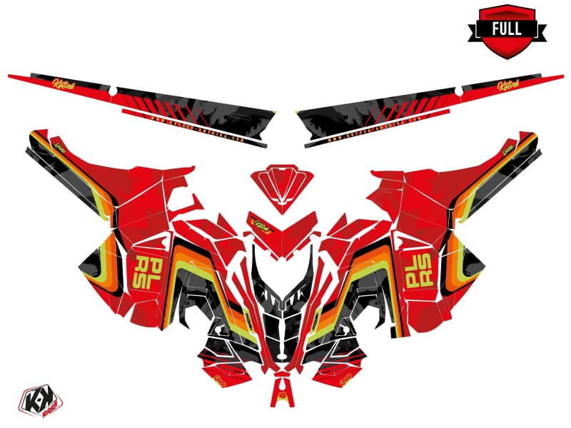 Snowmobile POLARIS RMK PRO AXYS RACE Red-Lime graphic kit | Polaris | Kutvek - View 3