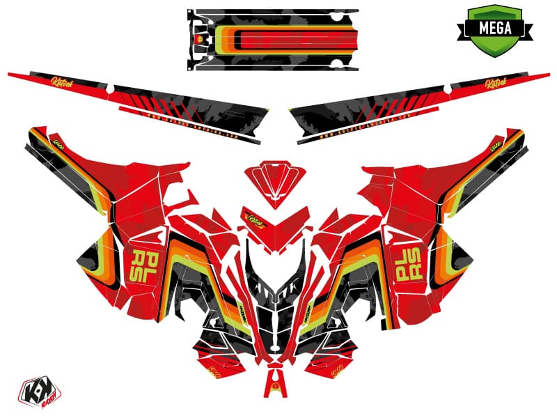 Snowmobile POLARIS RMK PRO AXYS RACE Red-Lime graphic kit | Polaris | Kutvek - View 4
