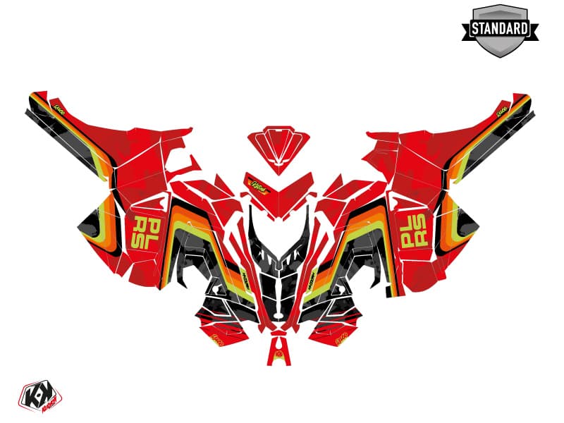 Snowmobile POLARIS SWITCHBACK PRO X RACE Red-Lime graphic kit | Polaris | Kutvek - View 2