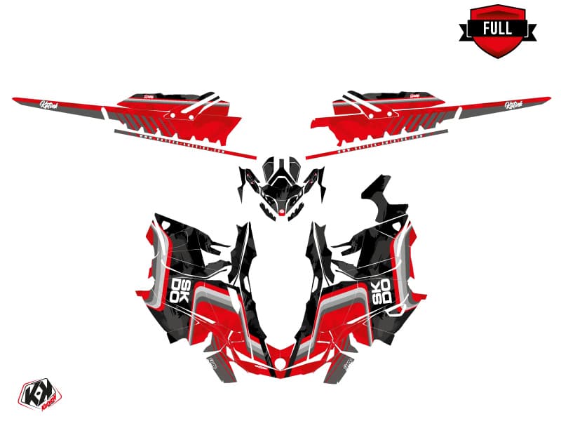 snowmobile skidoo backcountry sport race red  graphic kit | Skidoo | Kutvek - View 3