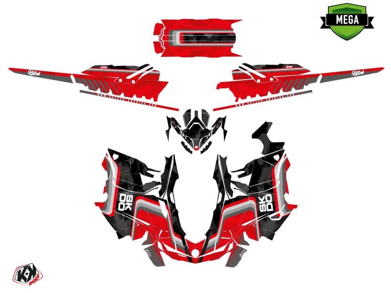 snowmobile skidoo backcountry sport race red  graphic kit | Skidoo | Kutvek - View 4
