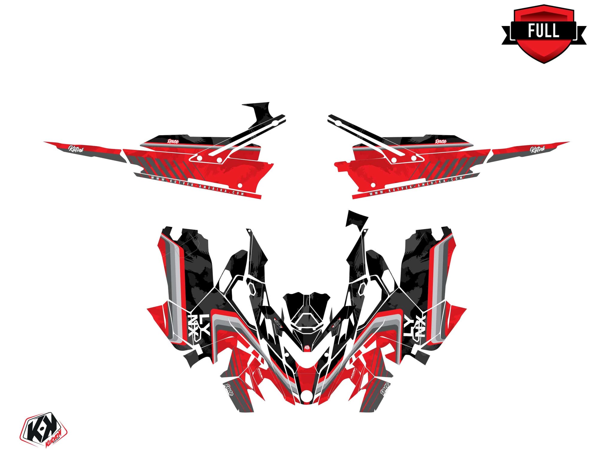 kit graphique motoneige lynx boondocker ds race rouge | Lynx | Kutvek - View 3