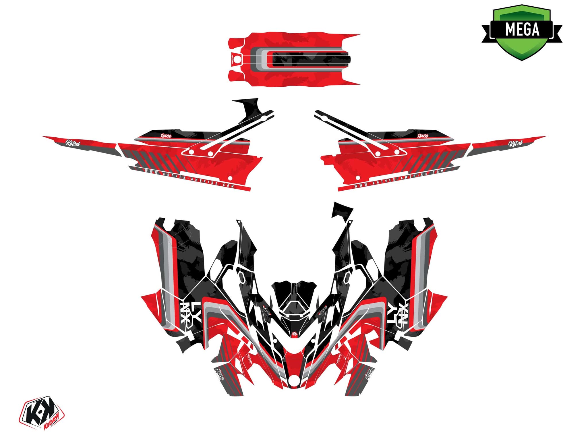 kit graphique motoneige lynx boondocker ds race rouge | Lynx | Kutvek - View 4