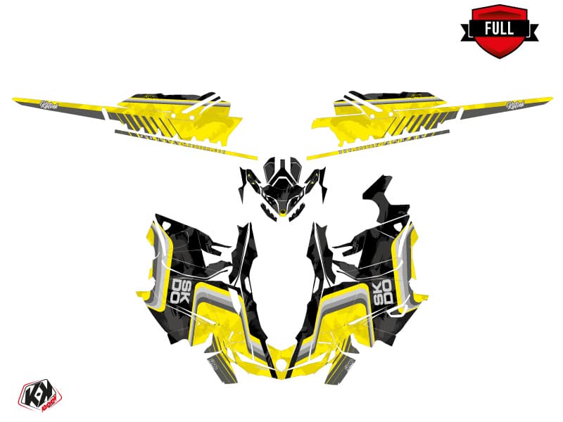 snowmobile skidoo backcountry sport race yellow  graphic kit | Skidoo | Kutvek - View 3