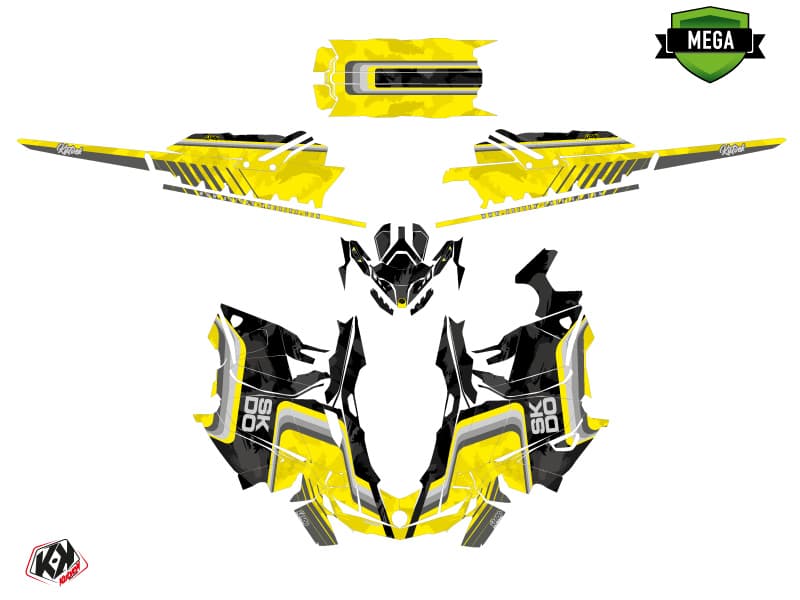 snowmobile skidoo backcountry sport race yellow  graphic kit | Skidoo | Kutvek - View 4