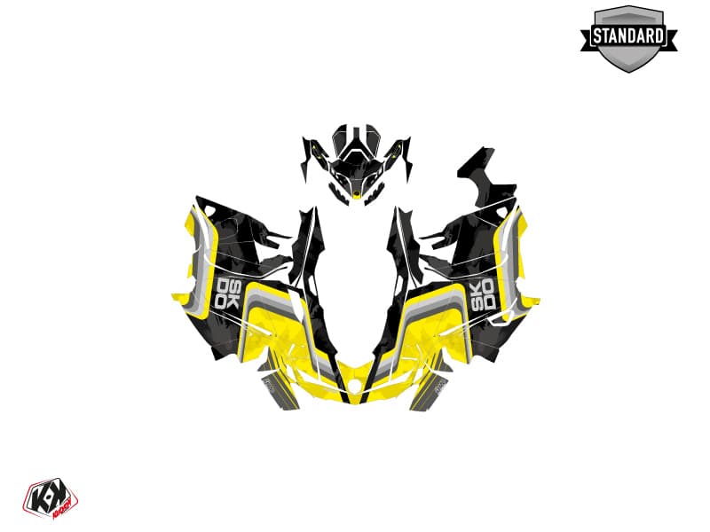 Kit graphique Motoneige SKIDOO GRAND TOURING LIMITED 600R E-TEC RACE Jaune | Skidoo | Kutvek - View 2