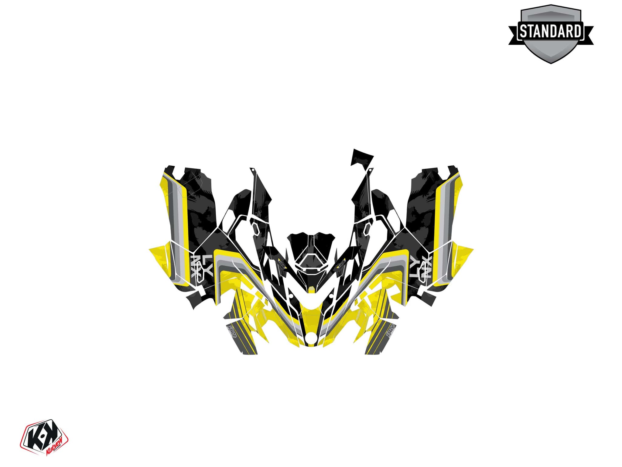 snowmobile lynx boondocker ds race yellow  graphic kit | Lynx | Kutvek - View 2