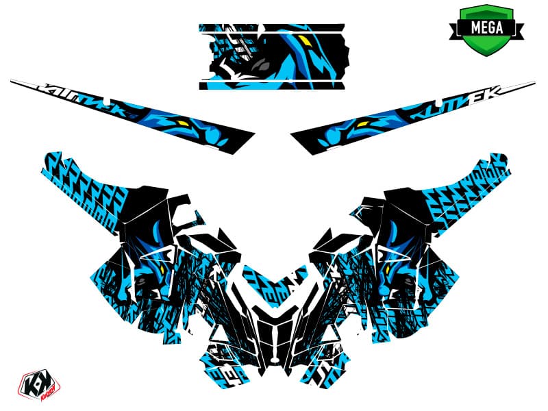 Graphic Kit Snowmobile Polaris RMK Pro Axys Keen Blue | Polaris | Kutvek - View 4