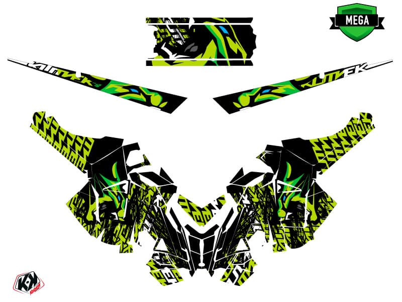 Graphic Kit Snowmobile Polaris RMK Pro Axys Keen Green | Polaris | Kutvek - View 4