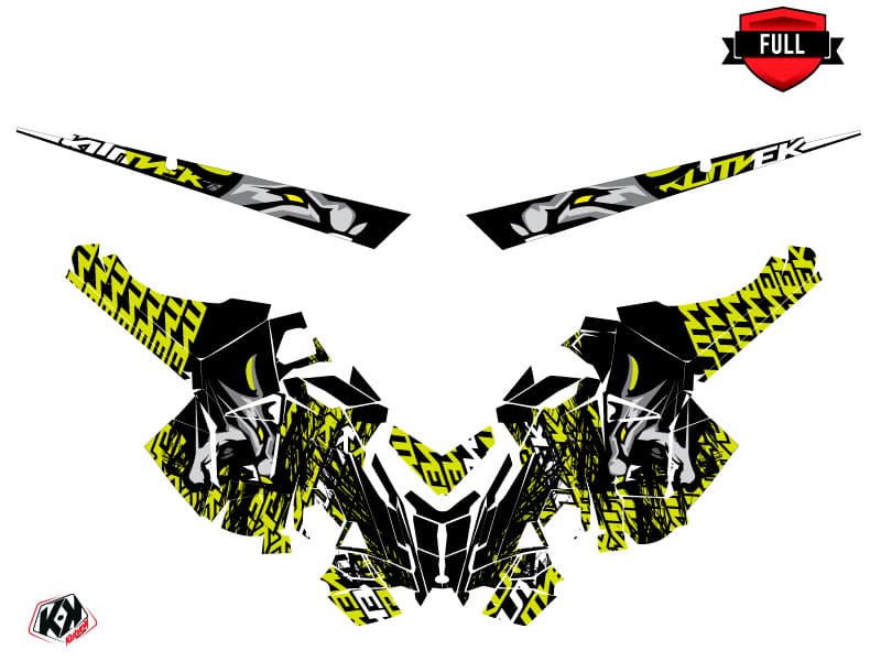 Graphic Kit Snowmobile Polaris RMK Pro Axys Keen Neon Grey | Polaris | Kutvek - View 3