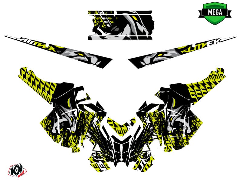 Graphic Kit Snowmobile Polaris RMK Pro Axys Keen Neon Grey | Polaris | Kutvek - View 4