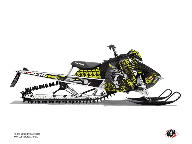 Graphic Kit Snowmobile Polaris RMK Pro Axys Keen Neon Grey