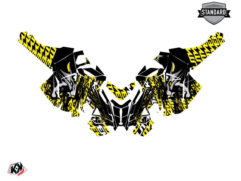 Graphic Kit Snowmobile Polaris RMK Pro Axys Keen Grey-Yellow | Polaris | Kutvek - View 2