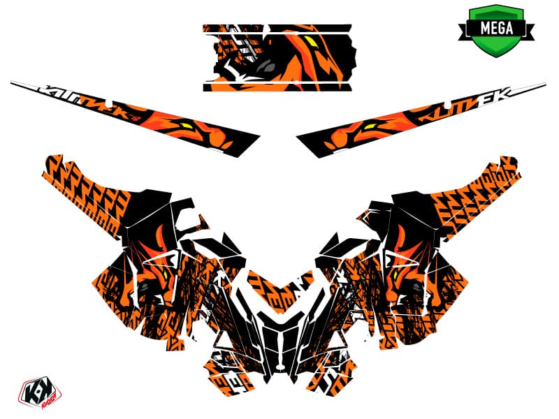 Graphic Kit Snowmobile Polaris RMK Pro Axys Keen Orange | Polaris | Kutvek - View 4