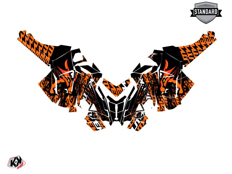 Graphic Kit Snowmobile Polaris RMK Pro Axys Keen Orange | Polaris | Kutvek - View 2