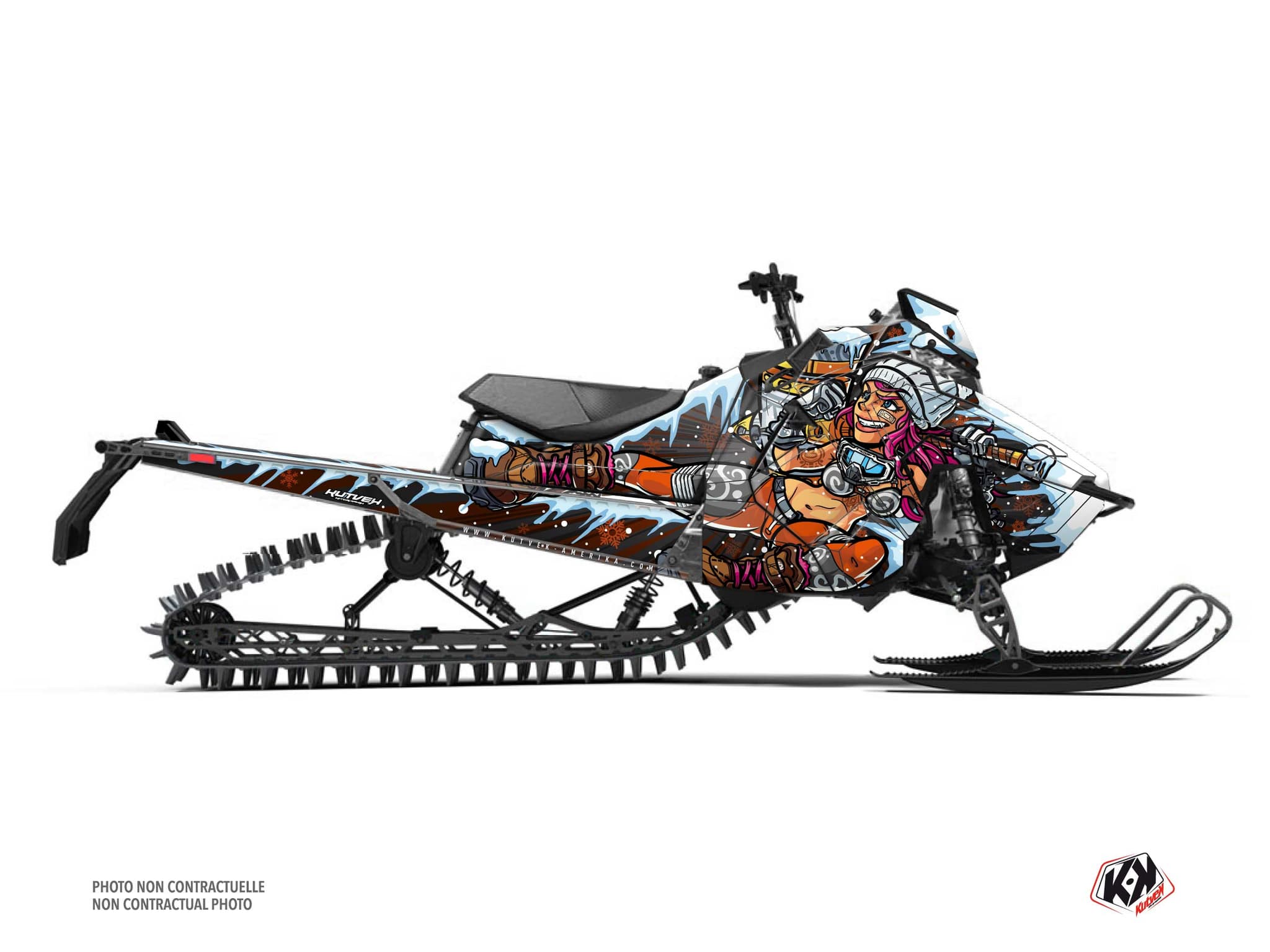 Graphic Kit Snowmobile Polaris RMK Pro Axys Xena Black-Orange