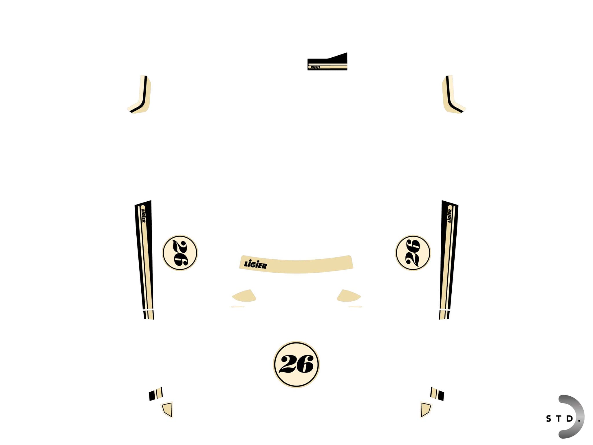 Kit decorativo 1977 Bege Voiture sans permis LIGIER JS50 V2 | LIGIER | Kutvek