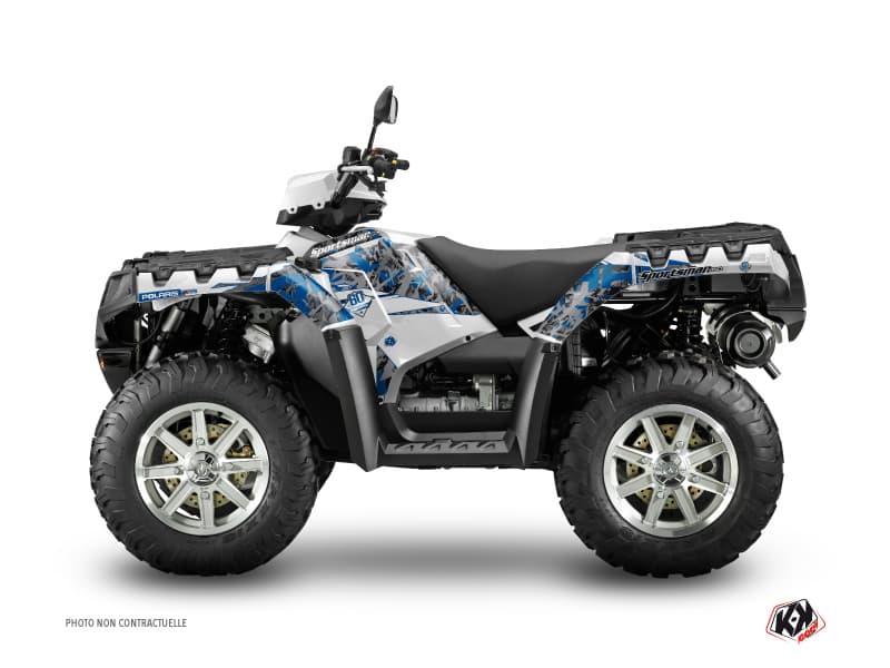 kit graphique quad polaris sportsman 1000 forest vintage polaris gris-bleu
