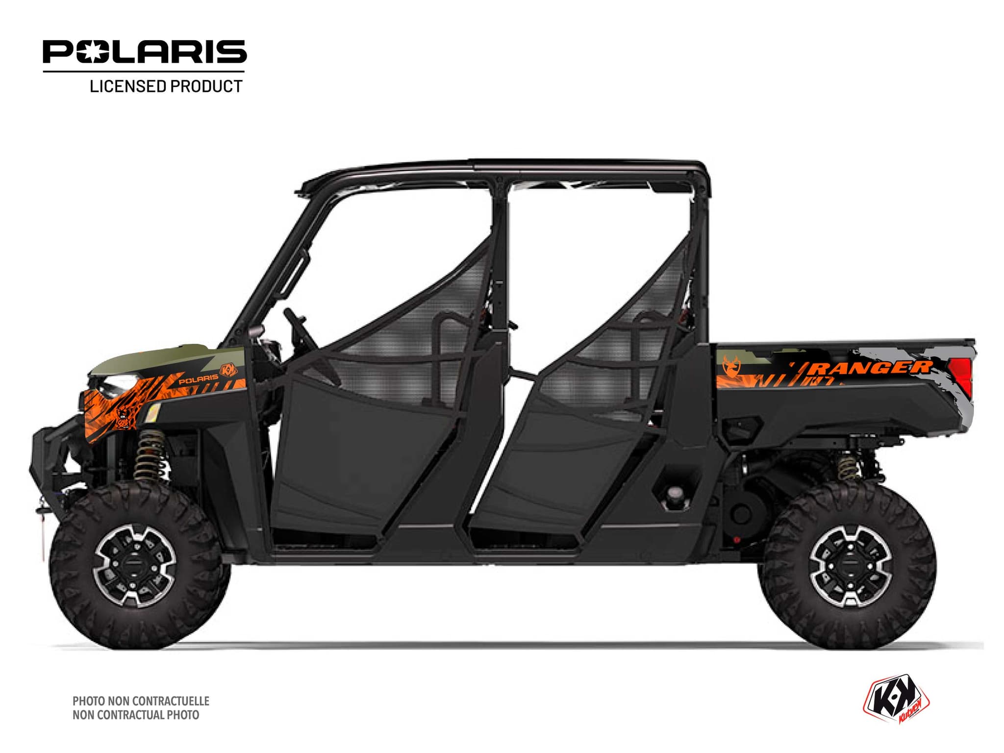 utv polaris ranger crew 1000 xp chaser orange graphic kit