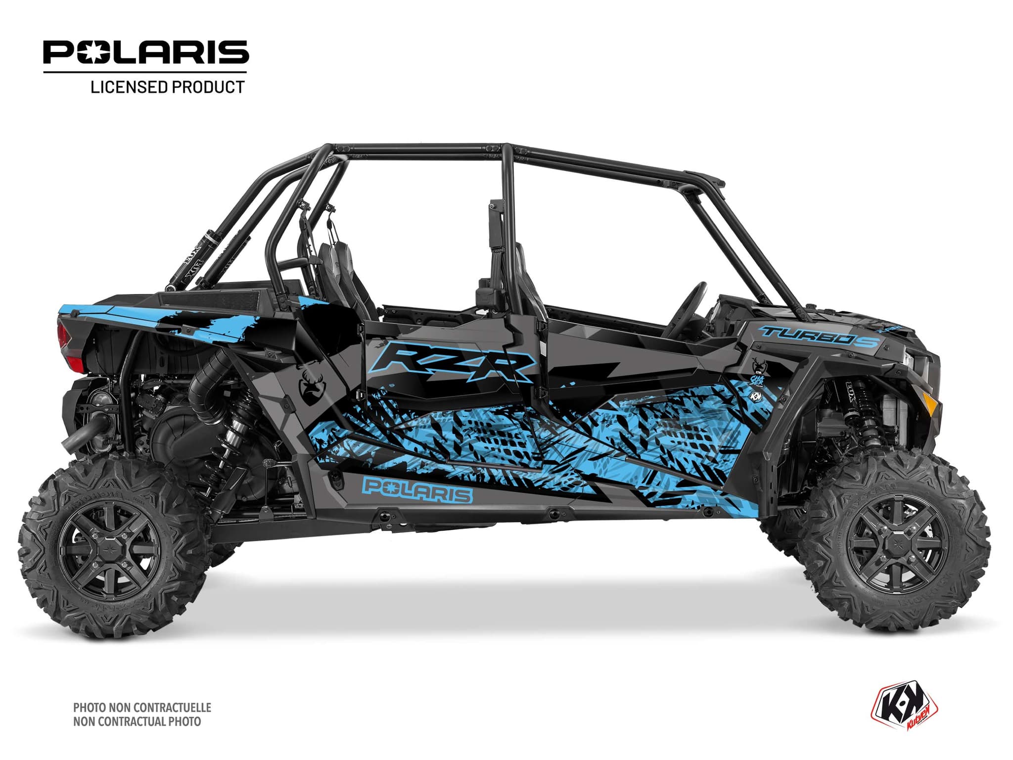 kit graphique ssv chaser polaris rzr turbo s 4 portes bleu