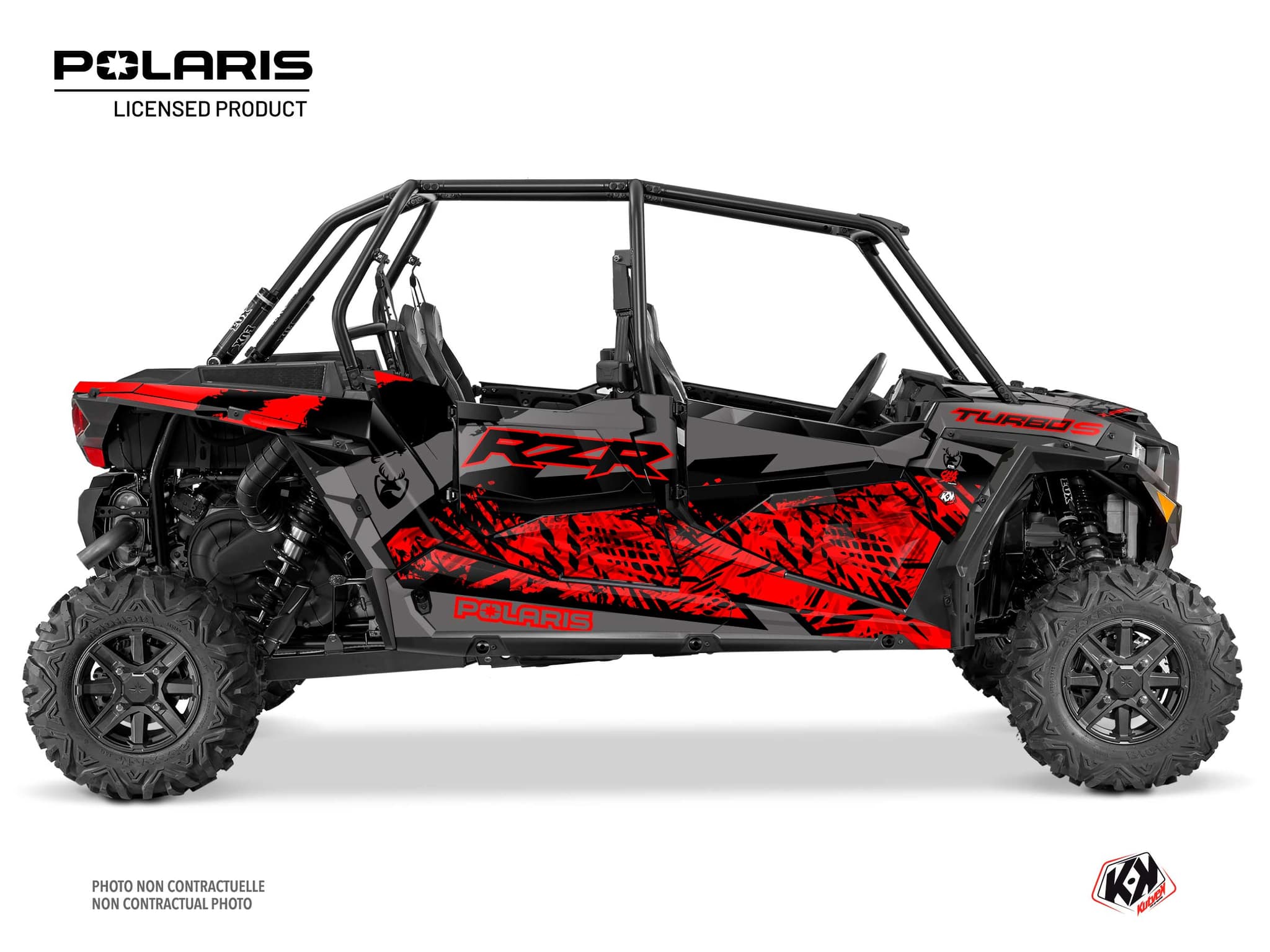kit graphique ssv polaris rzr turbo s 4 portes chaser rouge