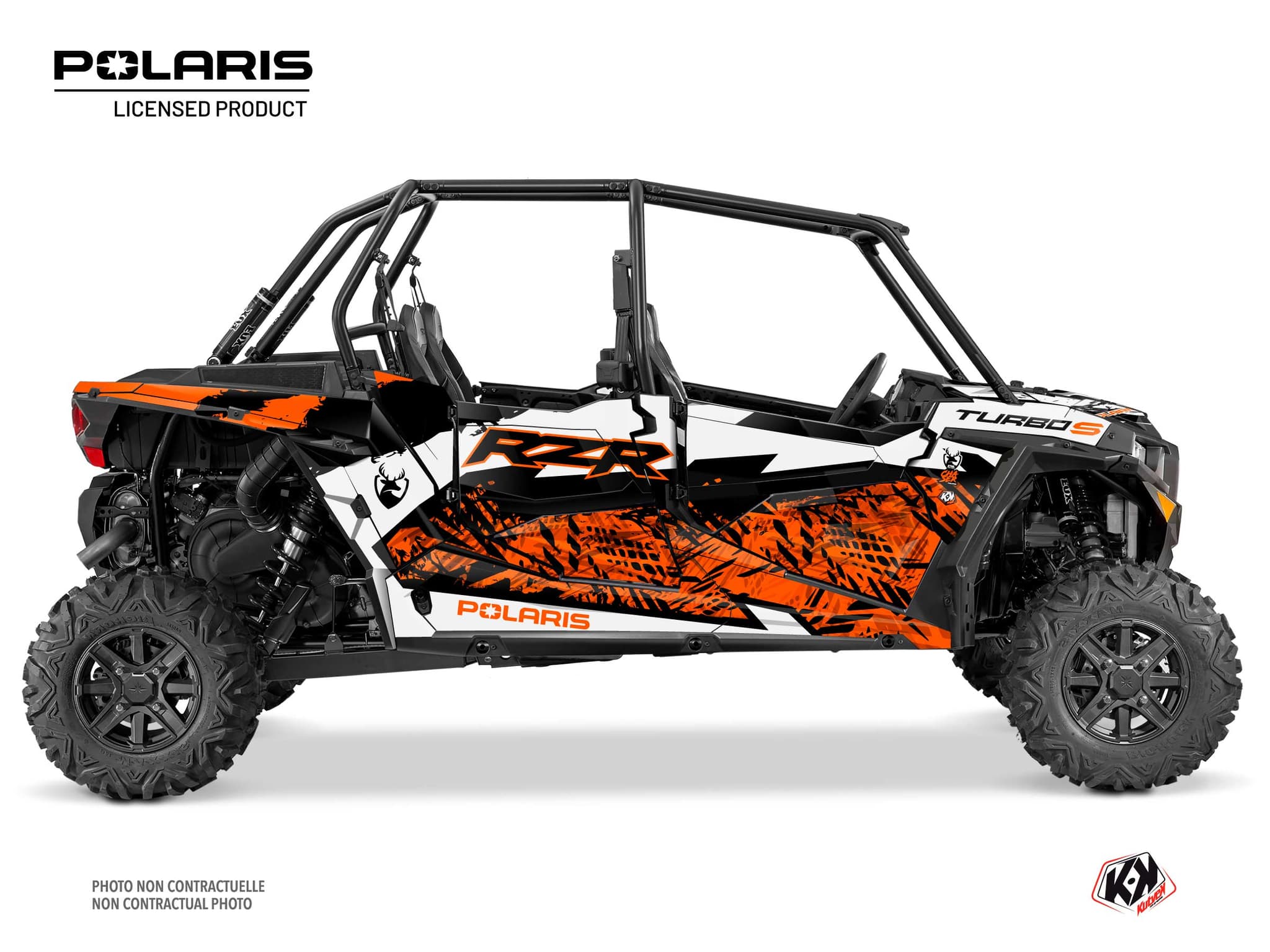 kit graphique ssv polaris rzr turbo s 4 portes chaser orange