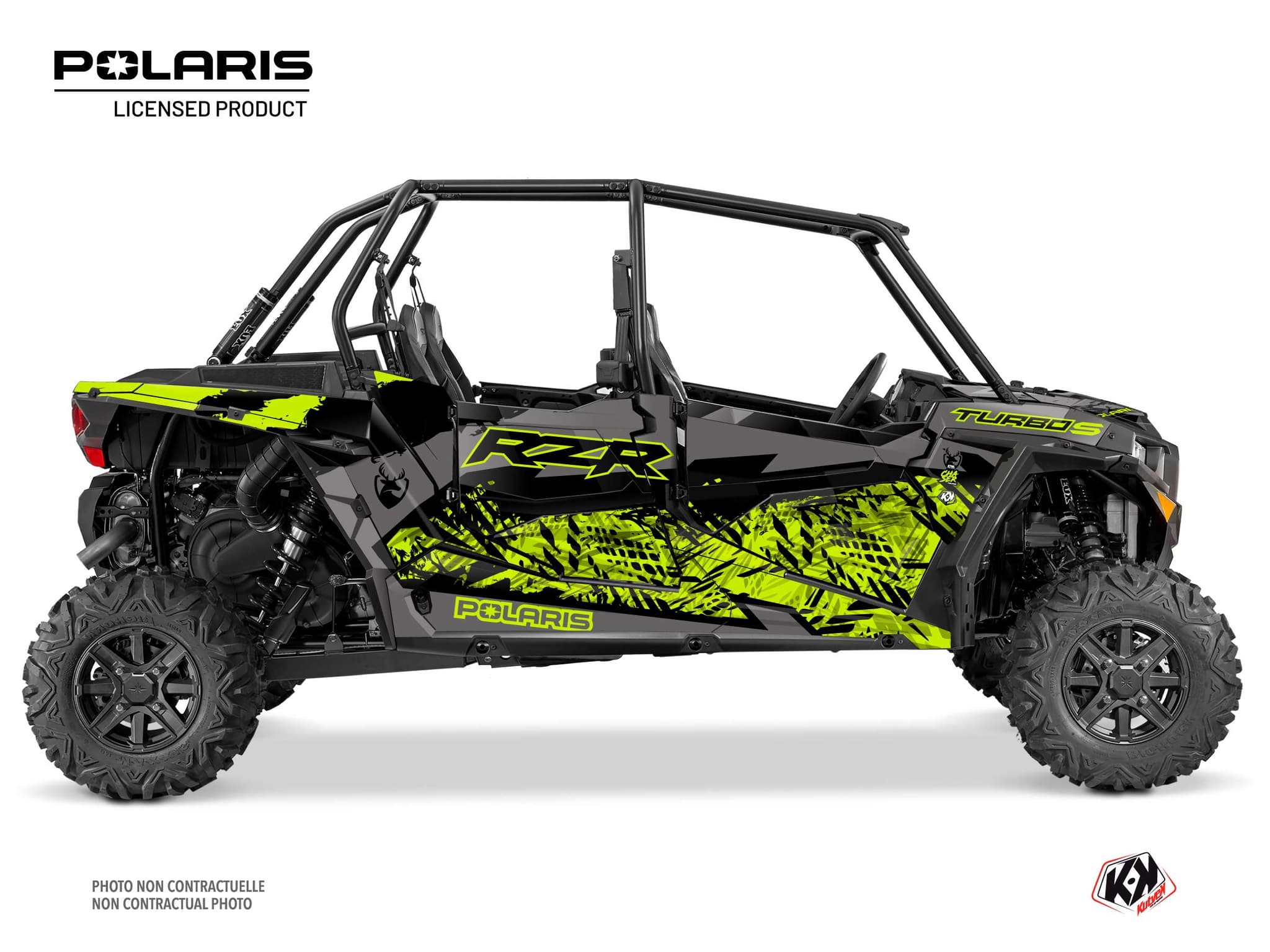 kit graphique ssv polaris rzr turbo s 4 portes chaser jaune