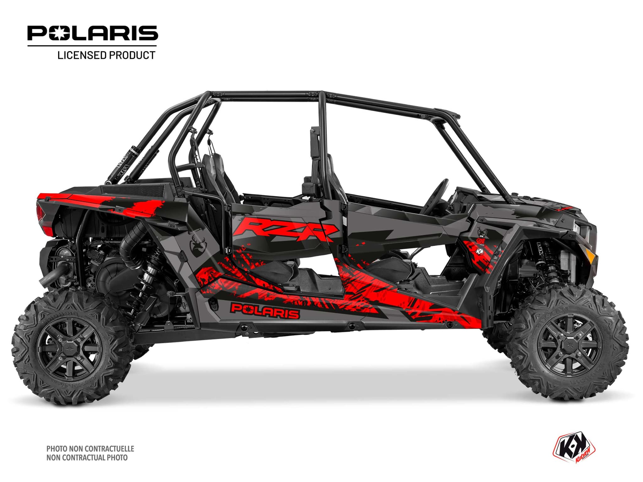 kit graphique ssv polaris rzr s 1000 4 portes chaser rouge