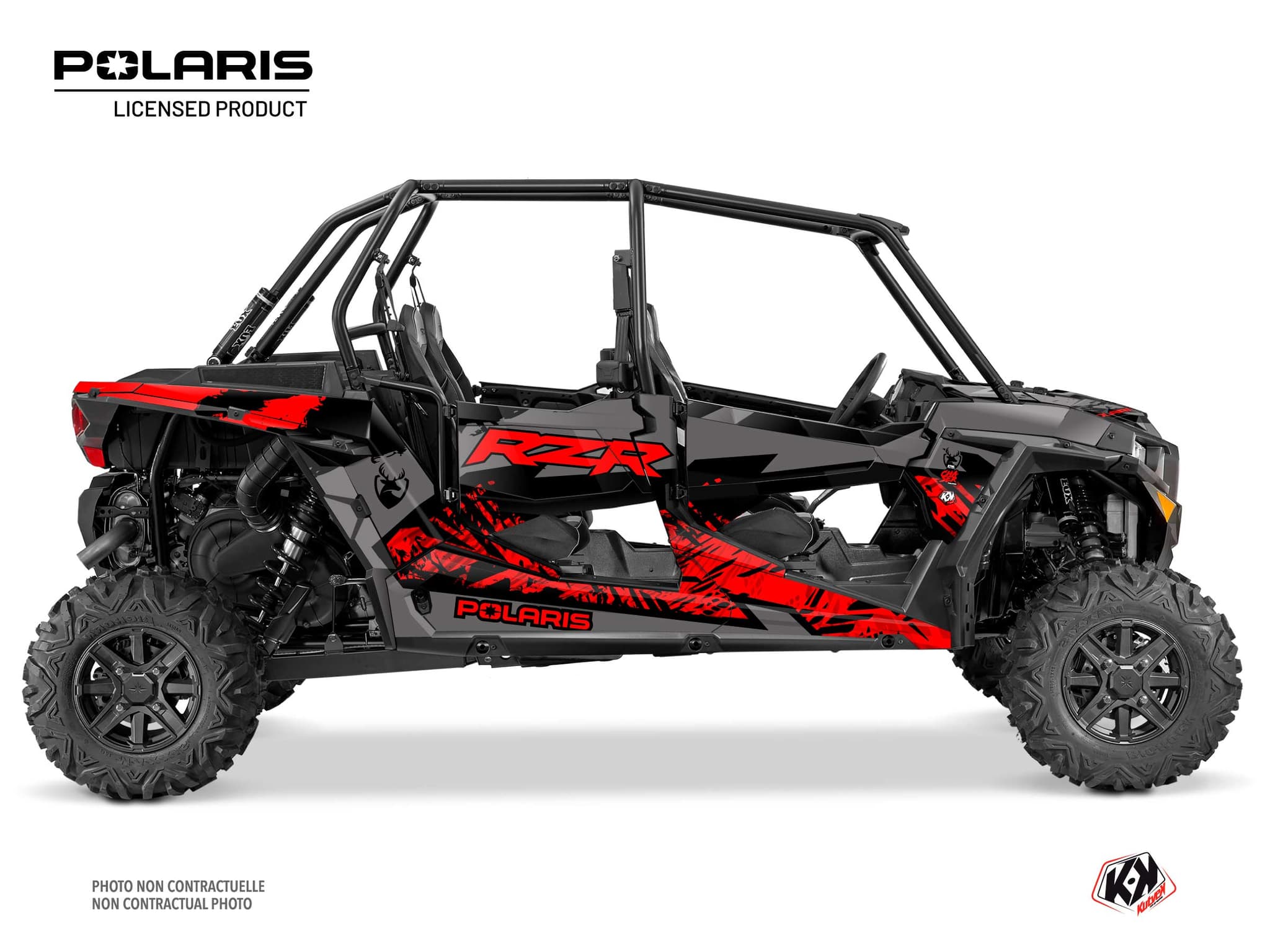 kit graphique ssv polaris rzr xp 1000 4 portes chaser rouge