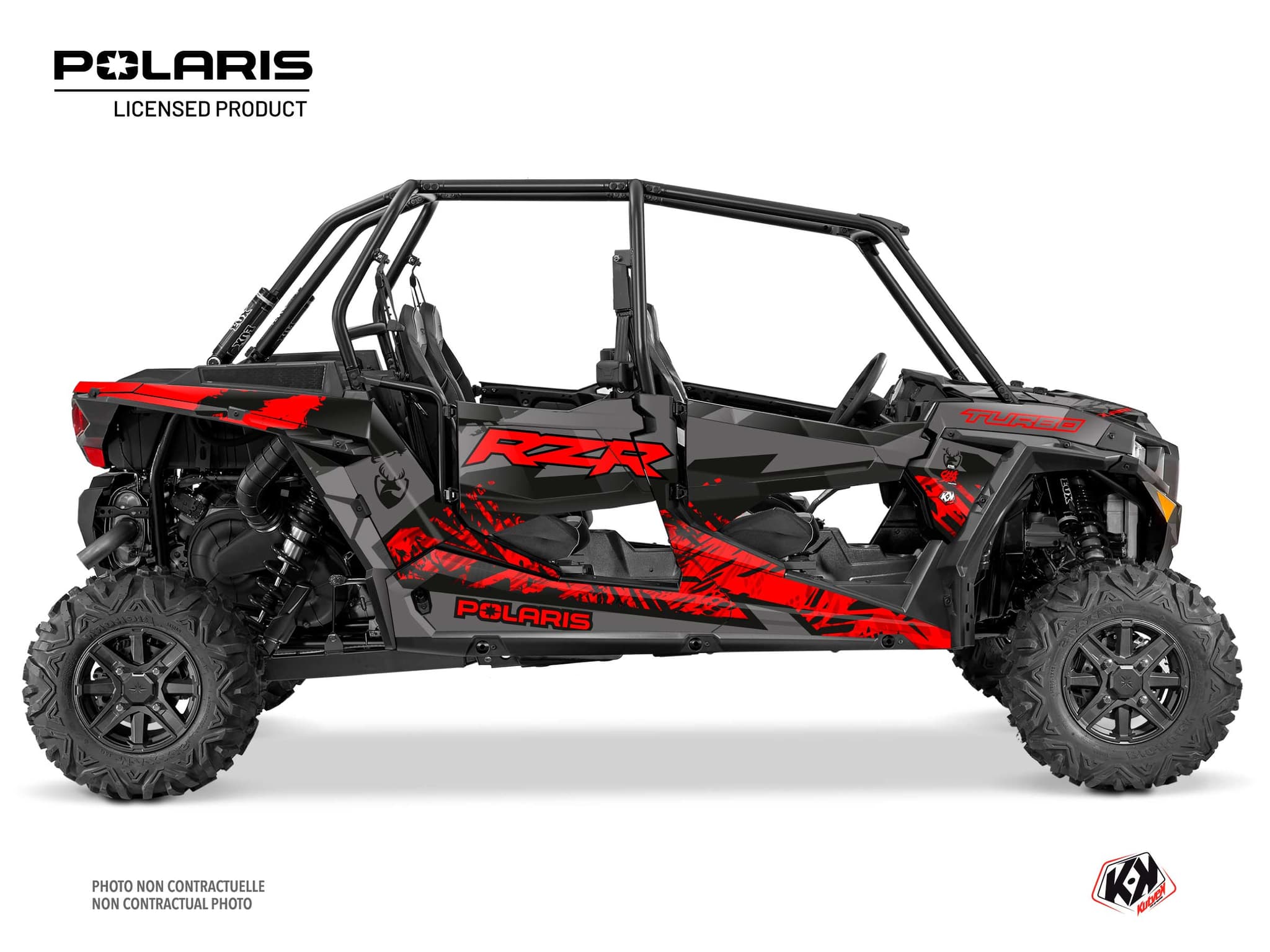 kit graphique ssv chaser polaris rzr xp turbo 4 portes rouge