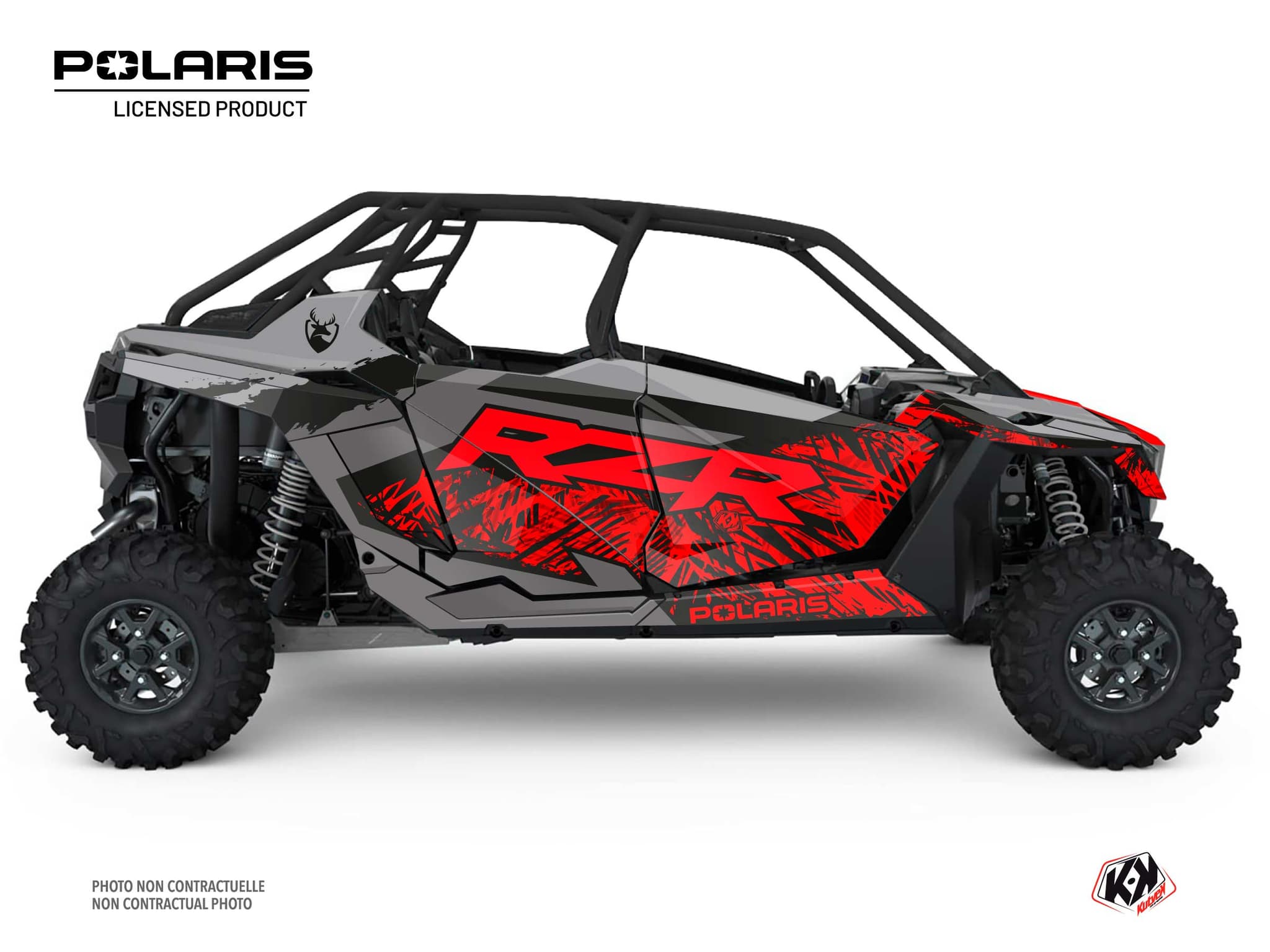 kit graphique ssv polaris rzr pro xp 4 portes chaser rouge