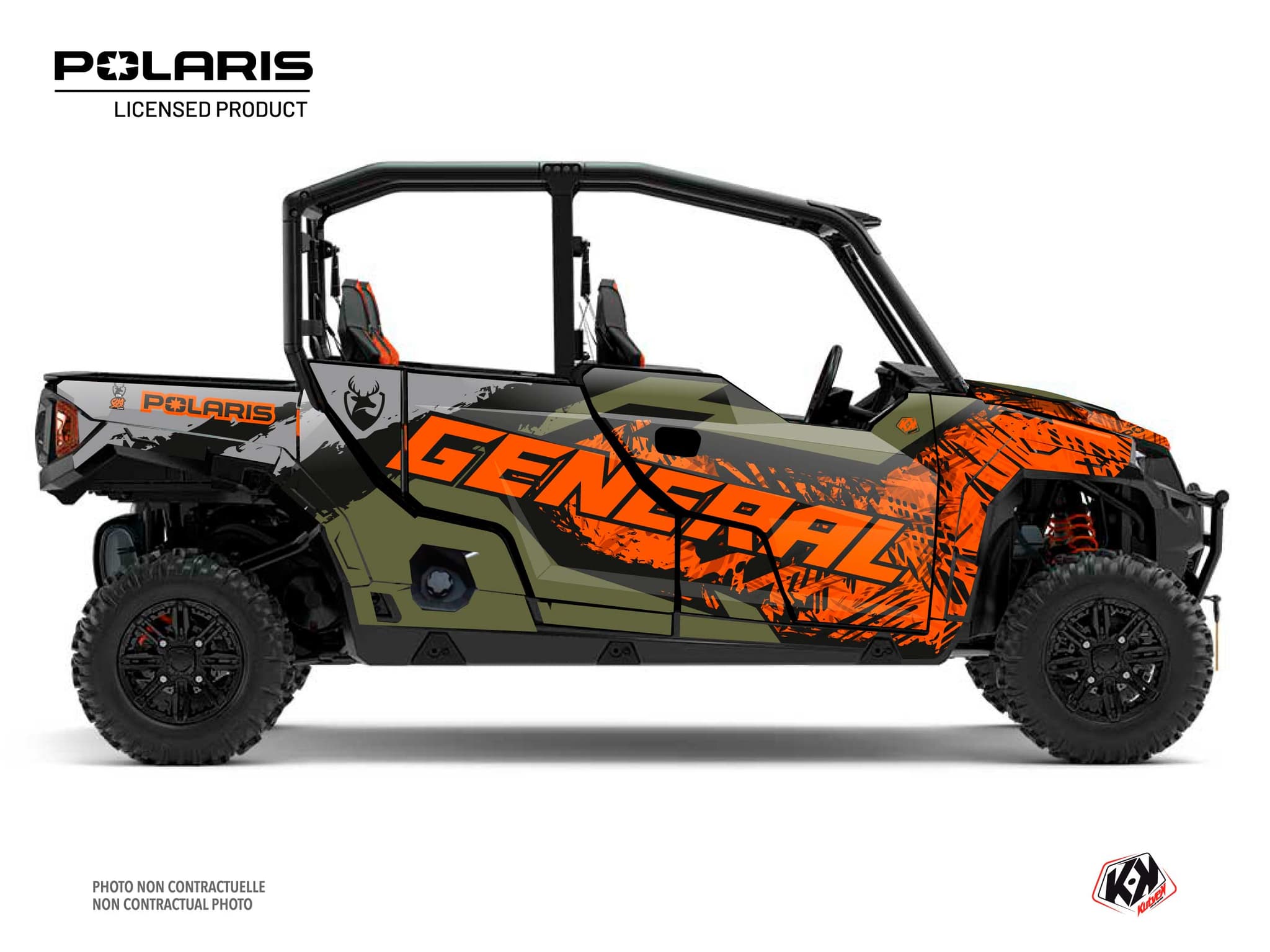kit graphique ssv polaris general 1000 4 portes chaser orange | Polaris | Kutvek