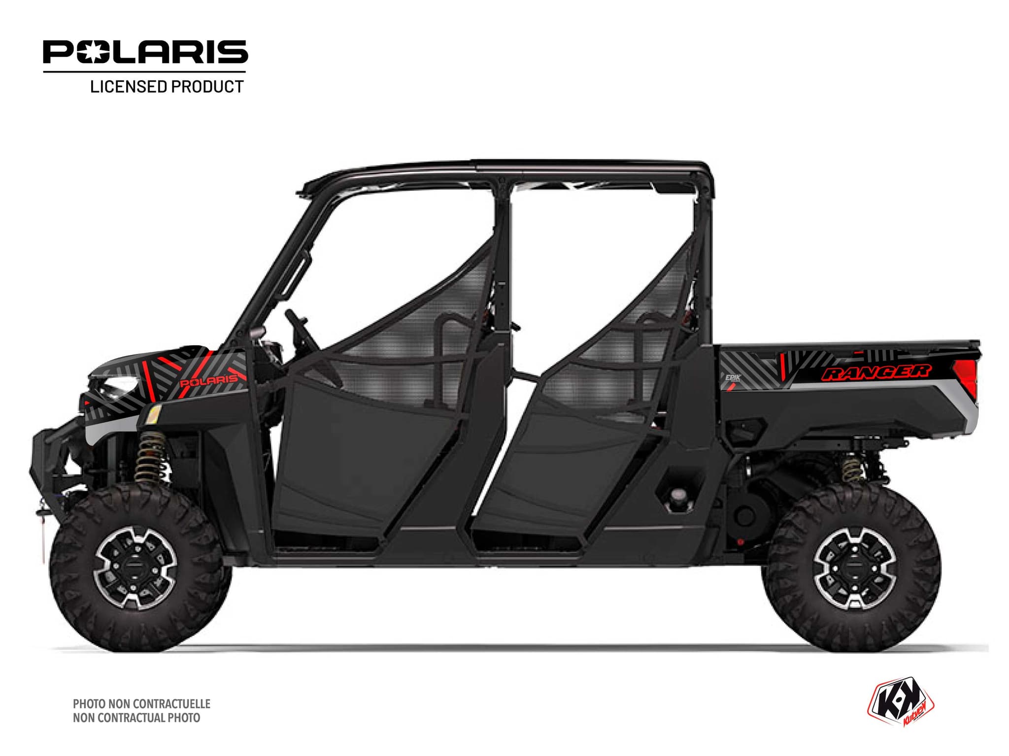 Polaris Ranger Crew UTV Chaser Graphic Kit Black