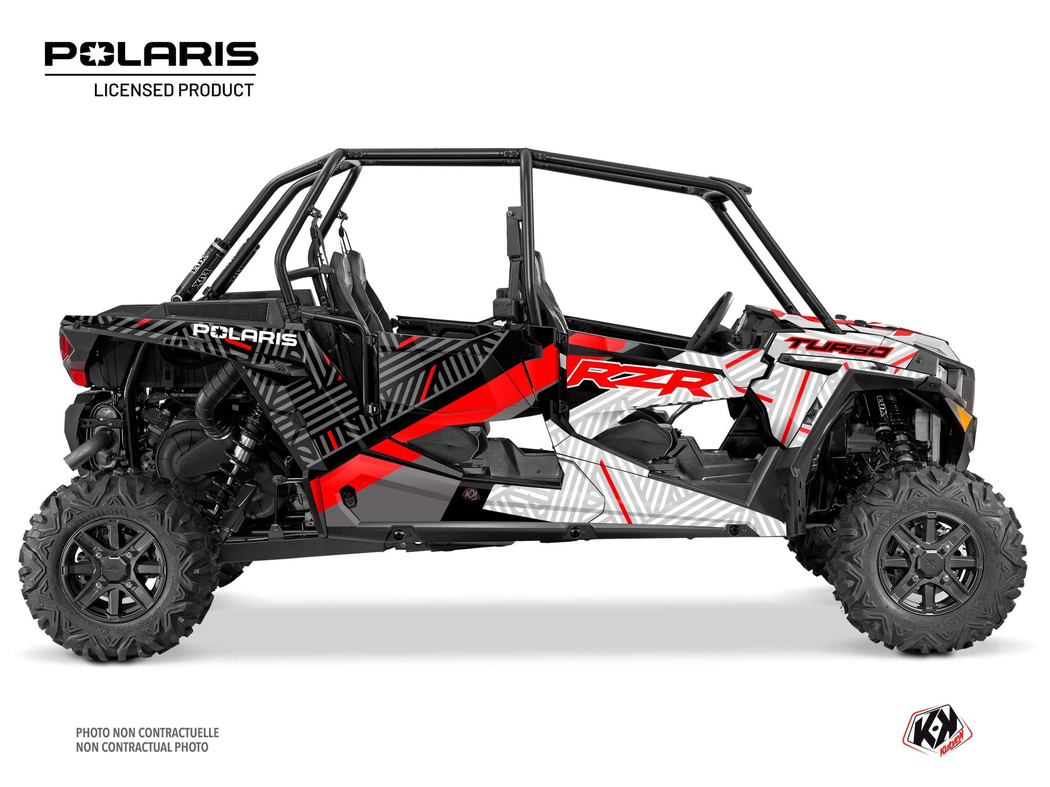kit graphique ssv polaris rzr xp turbo 4 portes epik blanc