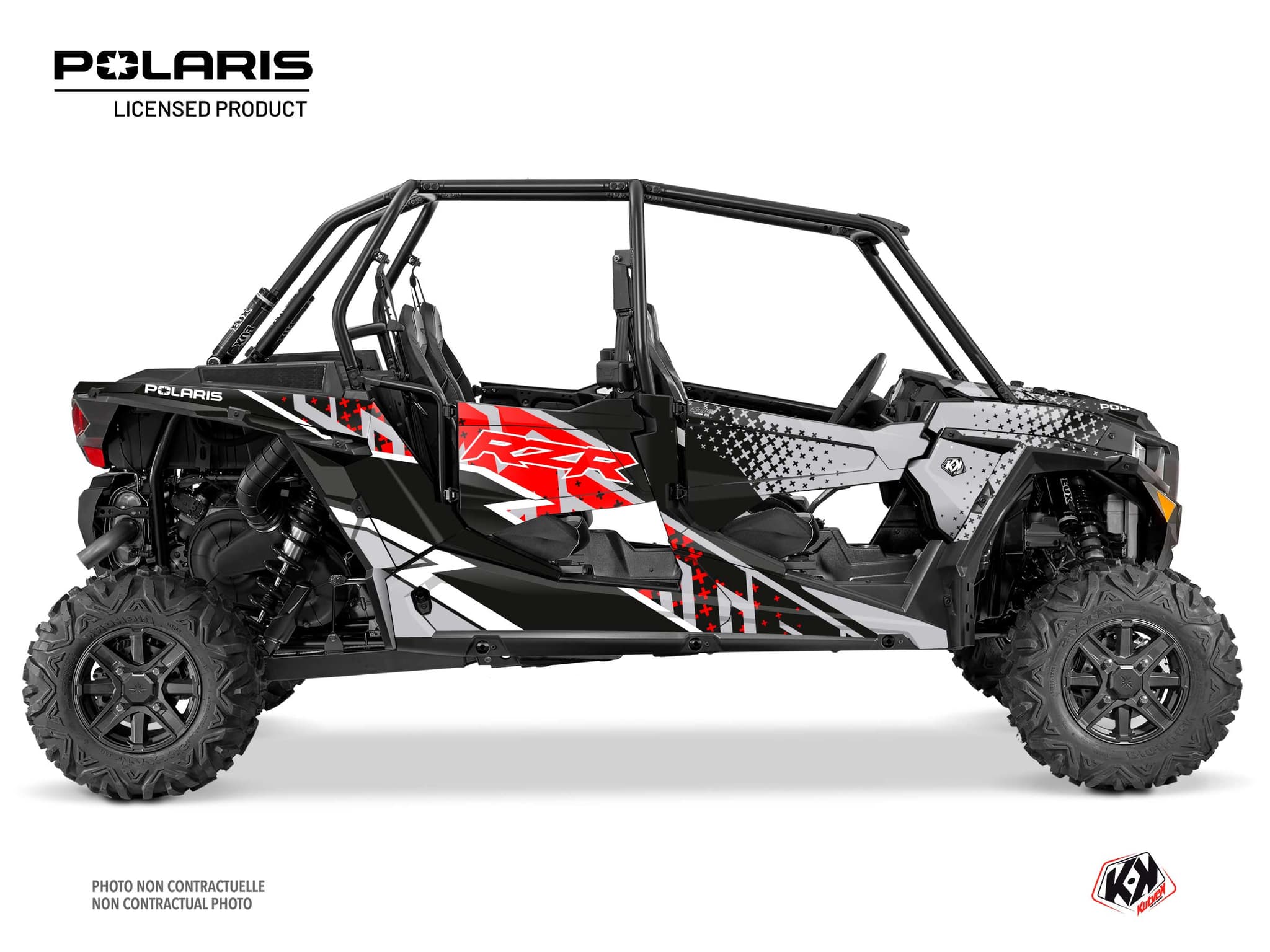 kit graphique ssv stun polaris rzr s 1000 4 portes gris