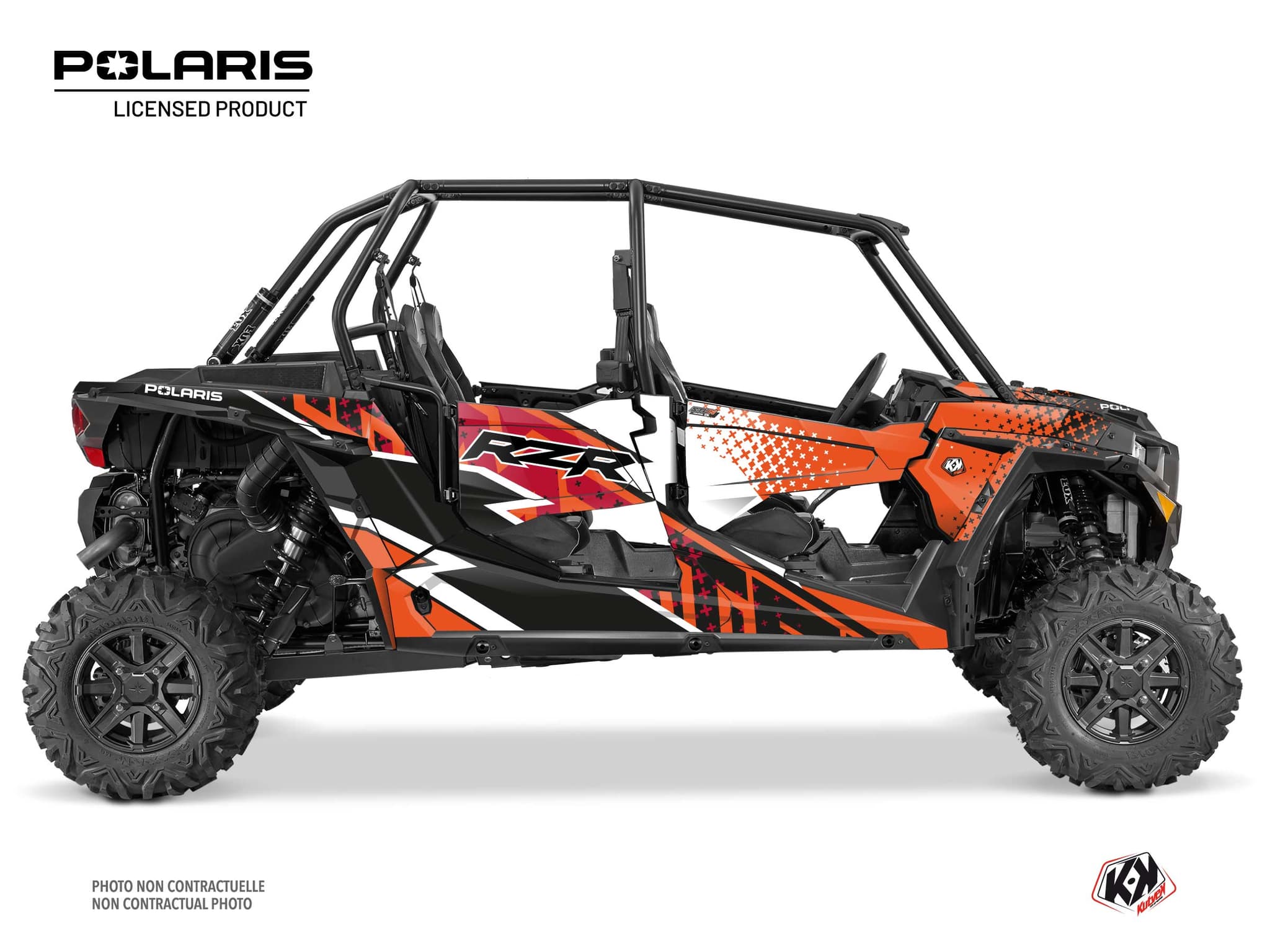 kit graphique ssv polaris rzr xp 1000 4 portes stun orange