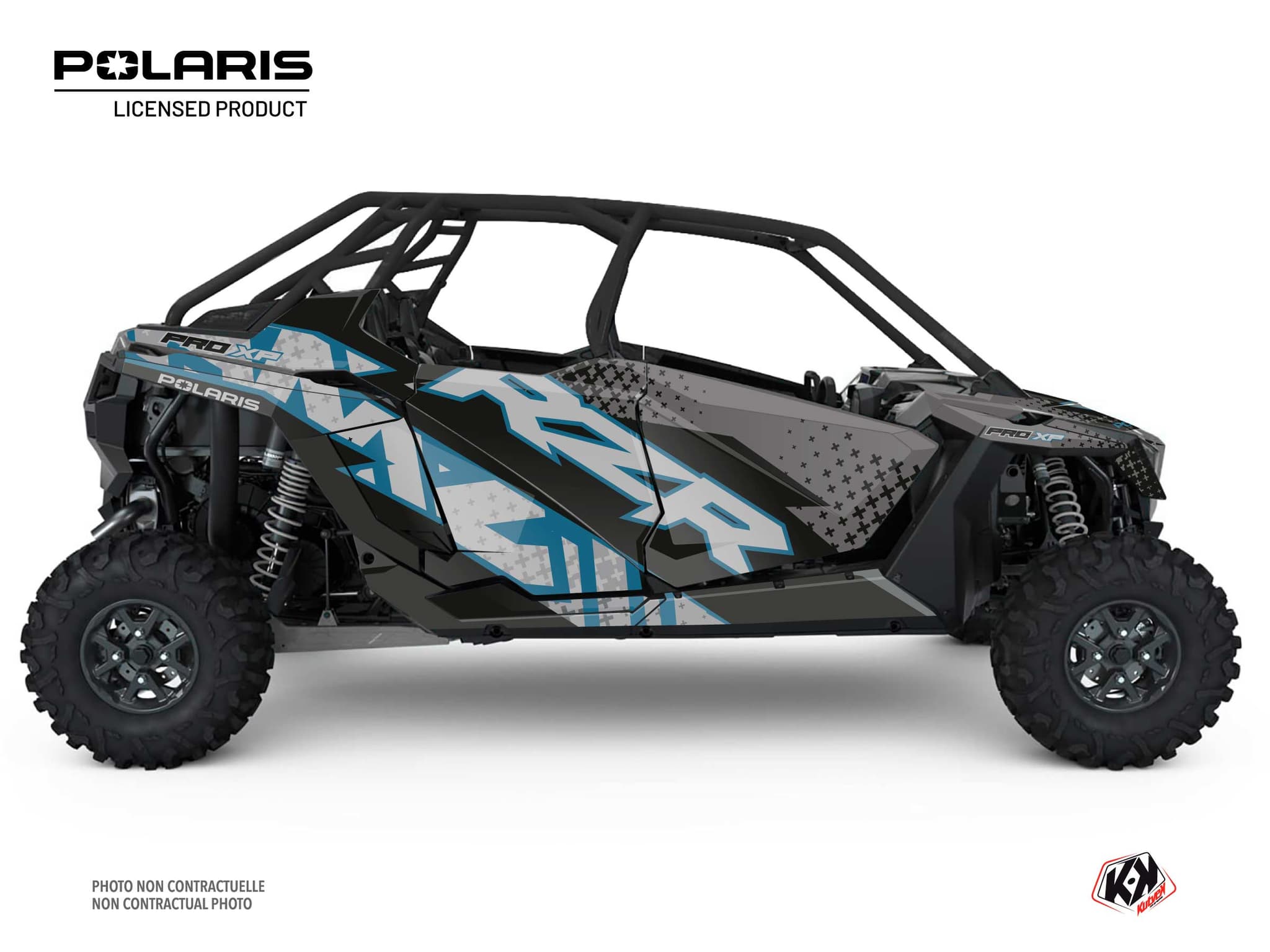kit graphique ssv polaris rzr pro xp 4 portes stun bleu