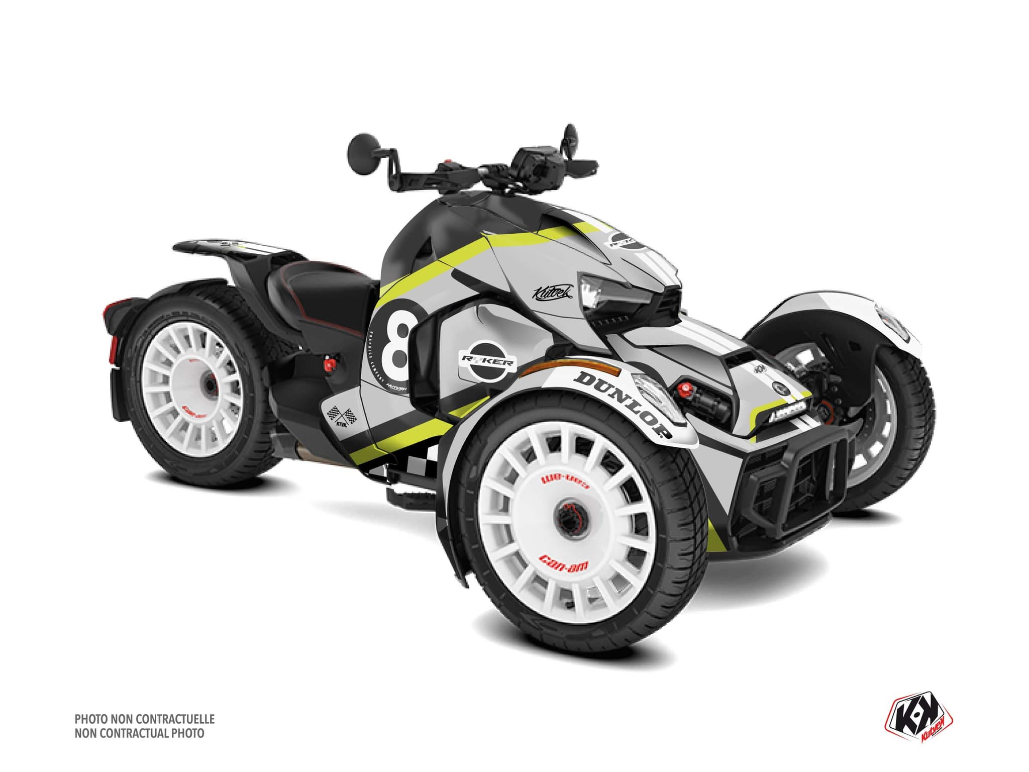 Kit graphique Hybride 8Ball Can Am Ryker 900 Edition Rally Gris