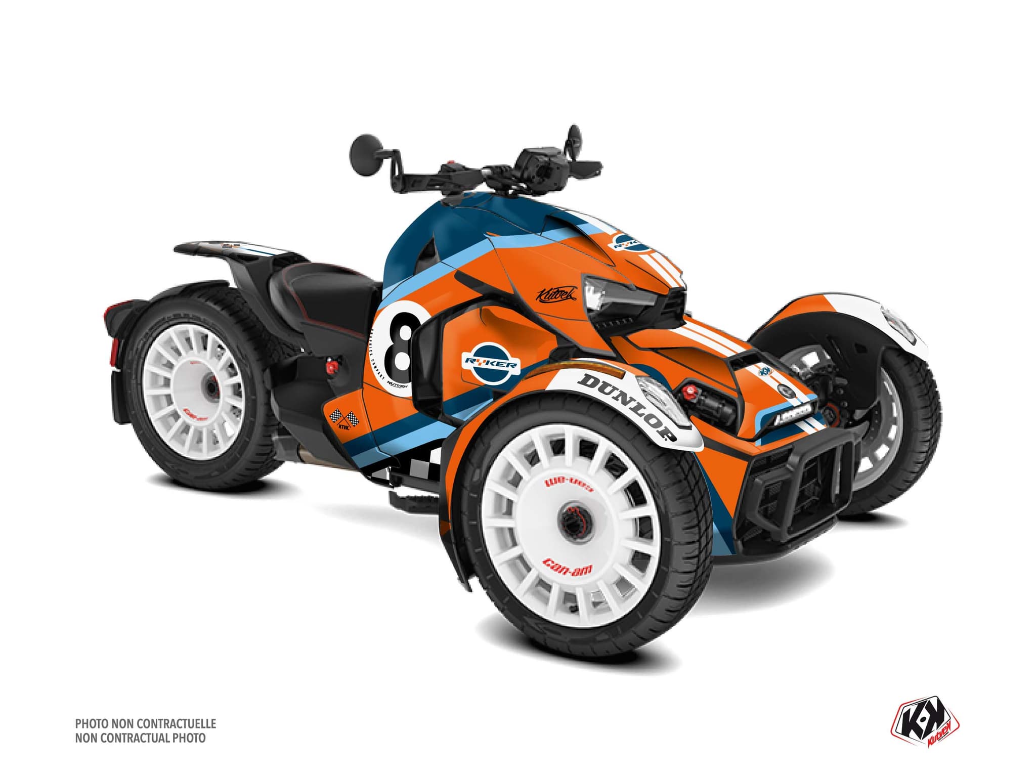 kit graphique 8ball orange hybride can-am ryker 900 rally