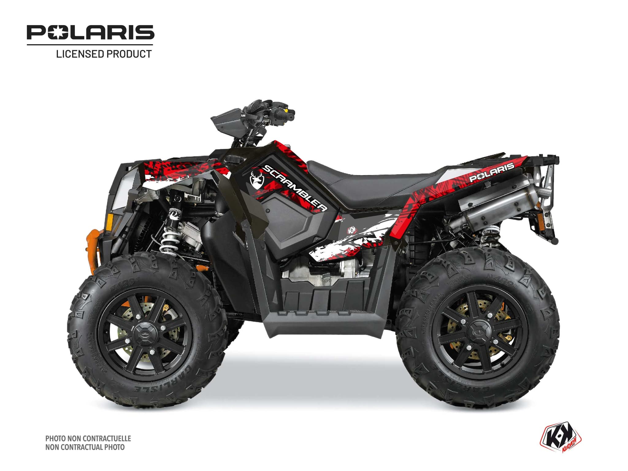kit graphique quad polaris scrambler 1000 xp chaser blanc