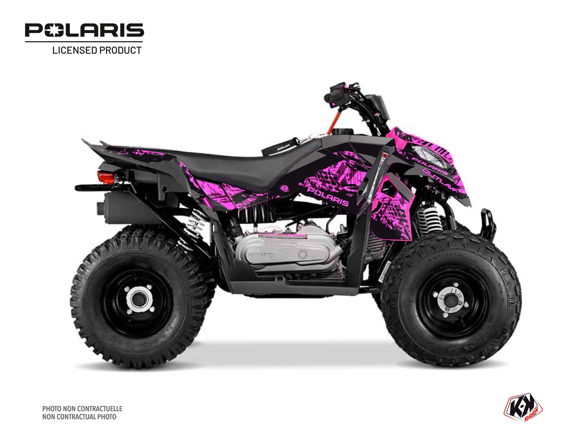 kit graphique quad polaris outlaw 110 chaser rose